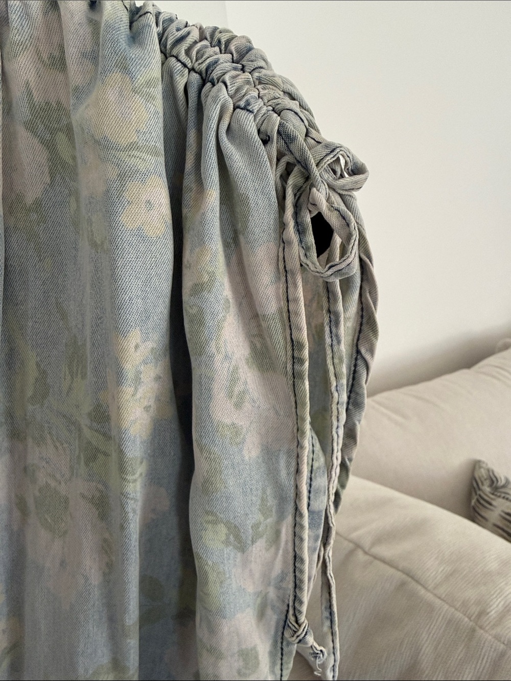Vintage Havana Pale Blue Floral Wrap Jumpsuit - Picture 4 of 5